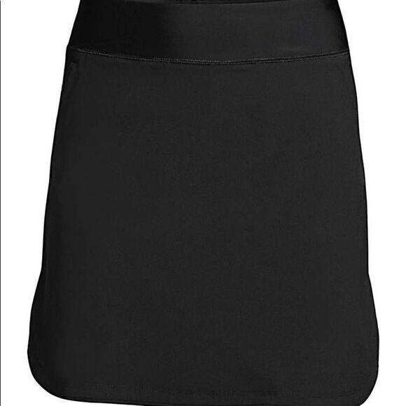 Land's End Swim Plus Standard size Quikdry skirt shorts pockets adjust blk Var - Picture 9 of 13